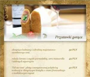 PRZYSTAWKI CIEPŁE I GORĄCE Przystawki ciepłe i gorące ( hot appetizers, les hors d oeuvres chauds) stanowią lekkie przejście od zupy do kolejnych dań.