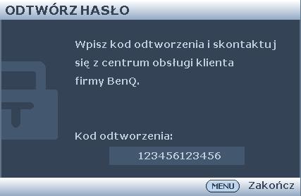 HASŁO. Można ponowić próbę lub w przypadku zapomnienia i niezapisania hasła w podręczniku, można użyć procedury przypominania hasła.