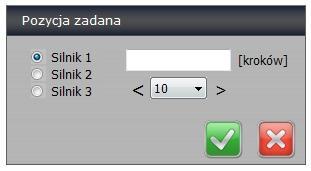 Pozycja zadana Parametr określany w krokach, służy do zadawania docelowej pozycji silnika.