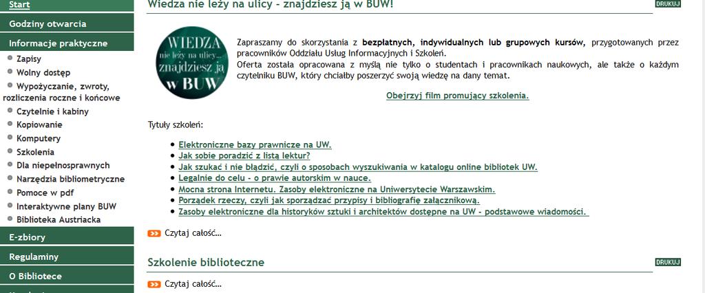 Szkolenie biblioteczne online Obowiązuje