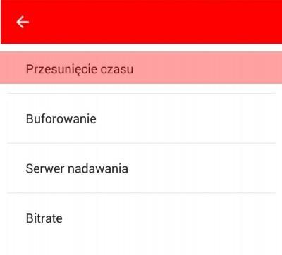 Opcja «Przesunięcie czasu» Funkcja ta umożliwia dostosowanie oglądania telewizji do polskiej strefy czasowej.