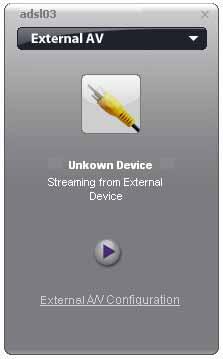 Obs uga odtwarzacza HomeStream Okno serwisowe Urz dzenie audio/video: Ustawienie urz dzenia audio/video Kliknij Ustawienia urz dzenia audio/video.