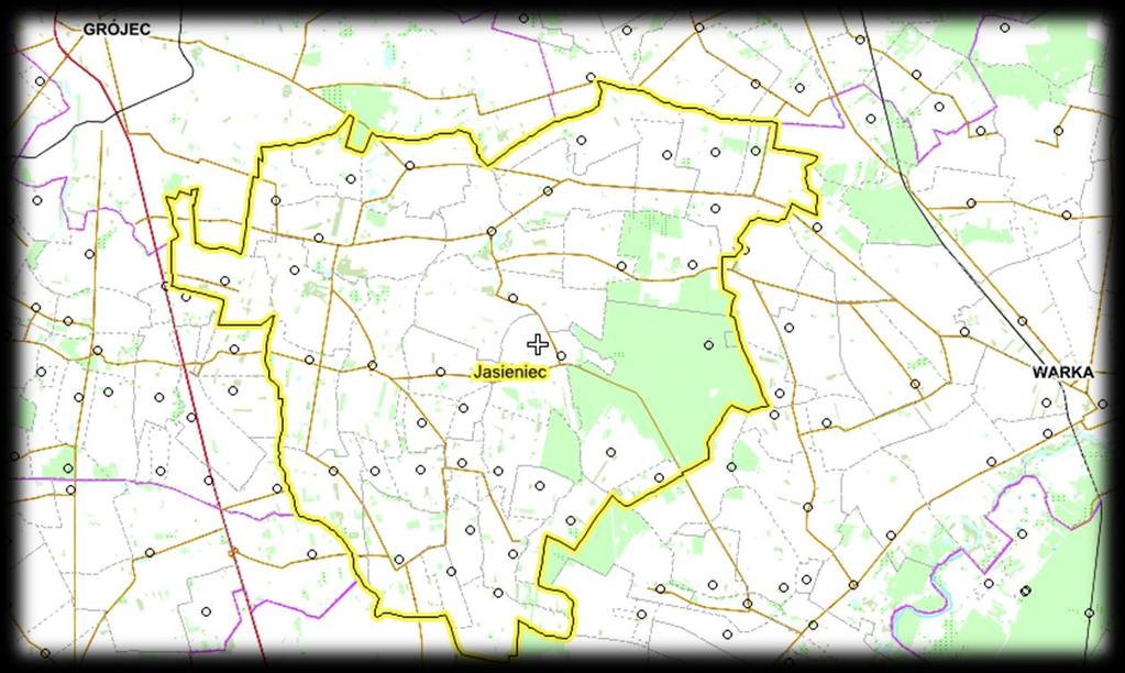 Warszawskiej i Wysoczyzny Rawskiej (skrawek części zachodniej gminy). Pod względem geologicznym leży w południowozachodniej części niecki warszawskiej na wysokości 70-110 m n.p.m. Obszar ten cechuje się małym zalesieniem i brakiem naturalnych zbiorników wodnych.