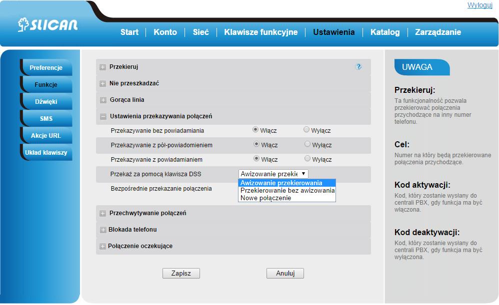 40 6.7. Konferencje telefoniczne Telefon VPS wspiera konferencje telefoniczne z maksymalnie 2-ma rozmówcami.