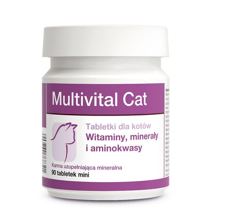 Wskazania Multivical Cat jest niezbe dny jako uzupełnienie niedoborów mineralno-witaminowo-aminokwasowych w okresie intensywnego wzrostu i rozwoju młodych kotów, a szczególnie w okresie wzmożonego