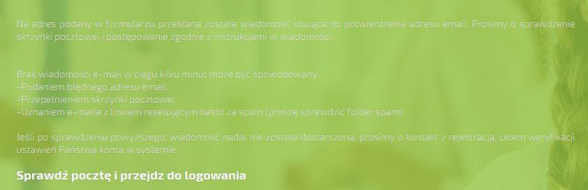 Pojawi się dodatkowa informacja, że Konto na podane dane istnieje w systemie, wpisz dane potwierdzające w poniższe pola. Wpisz we wszystkie pola odpowiednia dane.