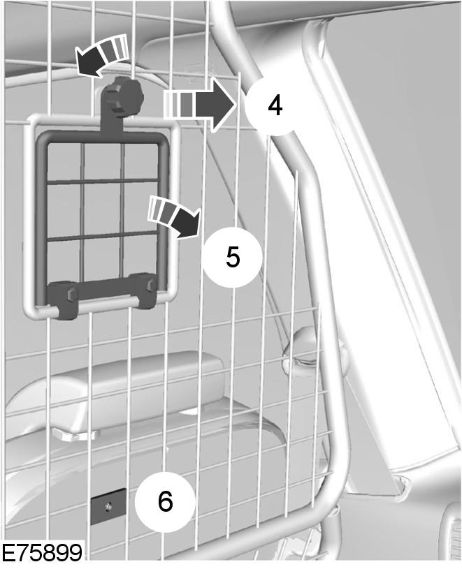 Przewożenie bagażu 3. Ściśnij ku sobie końcówki drążka na kratce i wsuń je w mocowania w dachu (A lub B). Upewnij się, że klapka na środkowy pas bezpieczeństwa znajduje się z prawej strony pojazdu. 4.