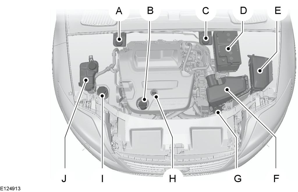 Przeglądy okresowe i obsługa A B C D E F G H Zbiornik płynu hamulcowego i sprzęgła hydraulicznego (pojazdy z kierownicą z prawej strony).