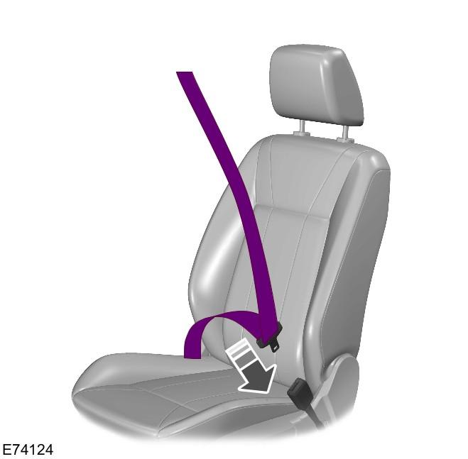 Ochrona pasażerów Pas bezpieczeństwa środkowego siedzenia w drugim rzędzie Powoli wysuń pas z rolki.
