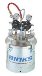 Zbiorniki ciśnieniowe Binks zostały wykonane z najwyższej jakości materiałów a ich konstrukcja jest zgodna z europejskimi i światowymi przepisami w kwestii bezpieczeństwa urządzeń ciśnieniowych w tym