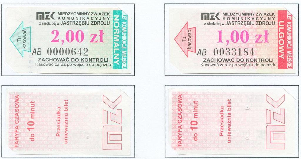 Wszystkie bilety posiadają numerację siedmiocyfrową z oznaczeniem serii AB.