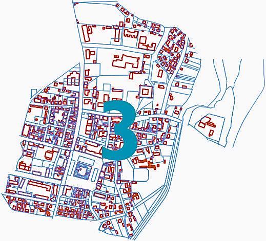 Jednostka analityczna 3 Mapa 5. Mapa ewidencyjna Jednostki 3 Wschodnia część miasta, wyznaczona granicami (Tabela 4). Tabela 4. Jednostki 3 północna ul. Wiejska (od ul.