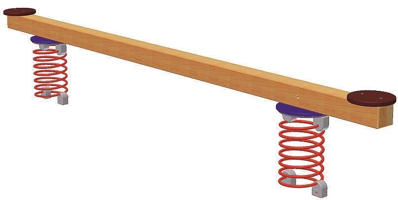 Urządzenie nr 6,2 (przykład) Opis urządzenia Drewniana równoważnia z dyskami na obu końcach, umieszczona na 2 stalowych sprężynach. Służy ćwiczeniu zmysłu równowagi u dzieci.