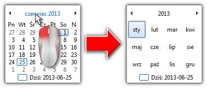 Kliknij LPM na przycisk: znajdujący się obok daty (rys. poniżej): Rys. Okno kalendarza. 2.