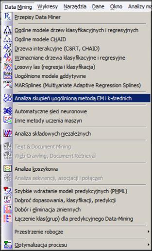 Metoda k-średnich oraz EM: Analiza skupień Data Mining