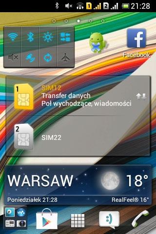 Obsługa dual SIM ocena 6 W Sony Xperia E znajdziemy rozbudowaną obsługę