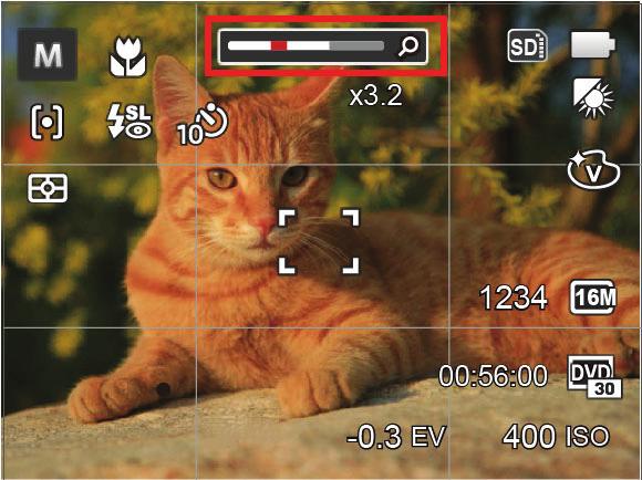 PODSTAWOWE OPERACJE Używanie funkcji zoom Twój aparat jest wyposażony w dwa rodzaje zoomu: zoom optyczny i zoom cyfrowy.