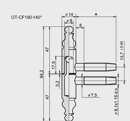 A OT-CF190-140O009 Ø 14 x 51 + Mosiądzowany 350 OT-CG190-140O009 Ø 14 x 51 + Mosiądzowany 350