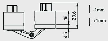 matowy Lewy 3 KB-K6200-SX-CS 95 x 23 + Chromowany matowy Prawy 3