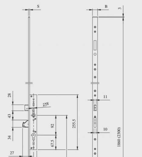 IS 7991 MODUŁ PODSTAWOWY Zamek wpuszczany wielopunktowy do aluminum ZAMKI DO ALUMINIUM multiblindo Certyfikat IMP Klasa 7 (z blachą antyprzewierceniową) Klasa 6 (bez blachy antyprzewierceniowej)