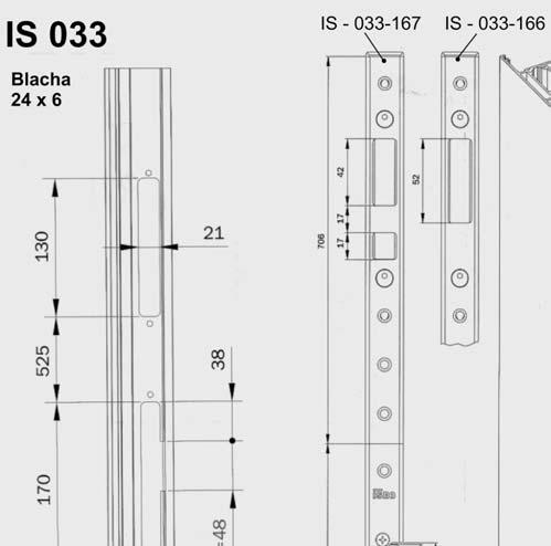 IS 033 BLACHY GNIAZDOWE multiblindo KLAMKI Blacha