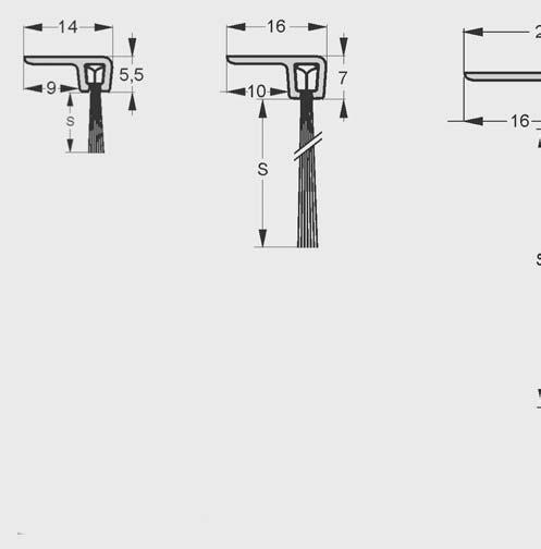 PROFIL F USZCZELNIENIA PROGOWE stribo pro KLAMKI ZAMKI WKŁADKI BĘBENKOWE OKUCIA ZABEZPIECZAJĄCE ELEMENTY DRZWI ZAWIASY UCHWYTY Długość szczotek Model S=10 K5-F2-10 ZAMKNIĘCIA PRZECIWPANICZNE