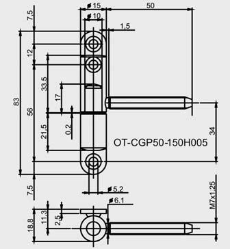 na biało 400 OT-CFP50-150P393 Ø 15 M8x50 + Plastyfikowany biały 270 OT-CGP50-150P312 Ø 15 +