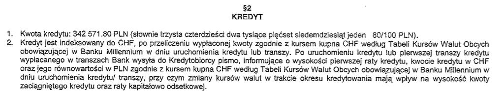 Okres kredytowania wynosił natomiast 40 lat ( 2 ust. 6). Wypłata miała nastąpić częściowo na rachunek dewelopera, częściowo powodów.