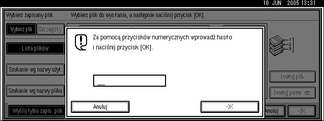 Pozostaâe funkcje nadawania Nazwa pliku jest wyszukiwana na zasadzie czêãciowego dopasowania. C Wybraæ plik do wysâania.