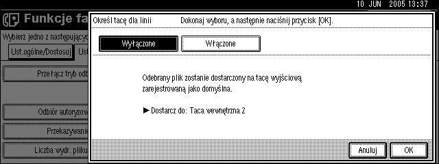 Funkcje faksowania Kaseta na papier Funkcja ta sâuåy do drukowania dokumentów odebranych od zarejestrowanych nadawców oraz dokumentów od innych nadawców na róånych rodzajach papieru. Patrz str.