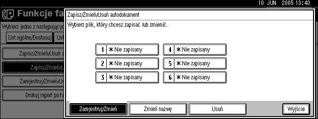 Ustawienia administratora Waåne Wszystkie dokumenty przechowywane w pamiêci zostanà utracone, jeãli zasilanie zostanie wyâàczone na dâuåej niå jednà godzinê.