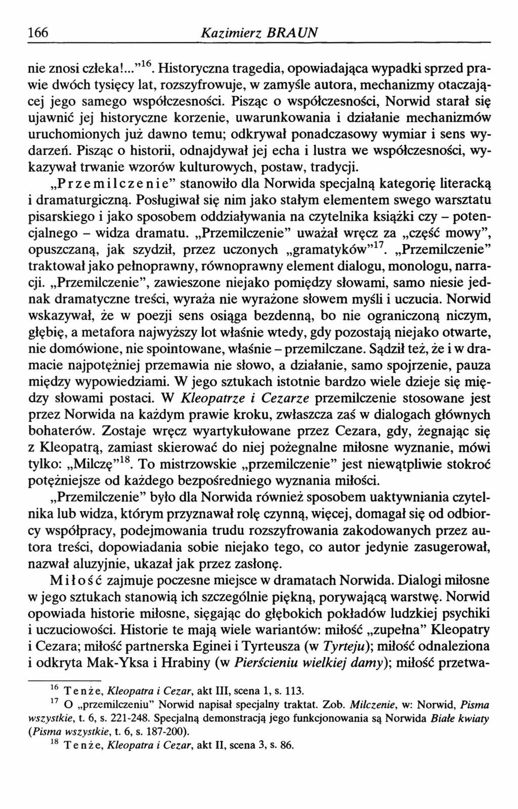 166 Kazimierz BRAUN nie znosi człeka!... 16.