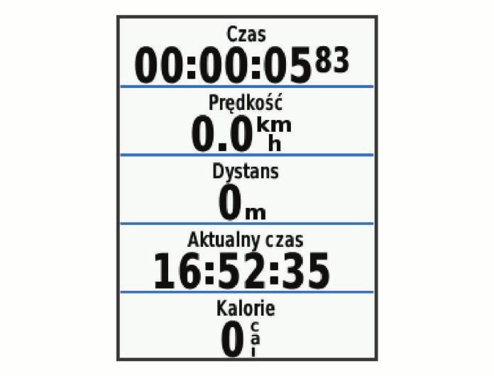 3 Na ekranie głównym wybierz. 4 Wybierz profil aktywności. 5 Wybierz, aby uruchomić stoper. UWAGA: Historia jest zapisywana jedynie wtedy, gdy stoper jest włączony.