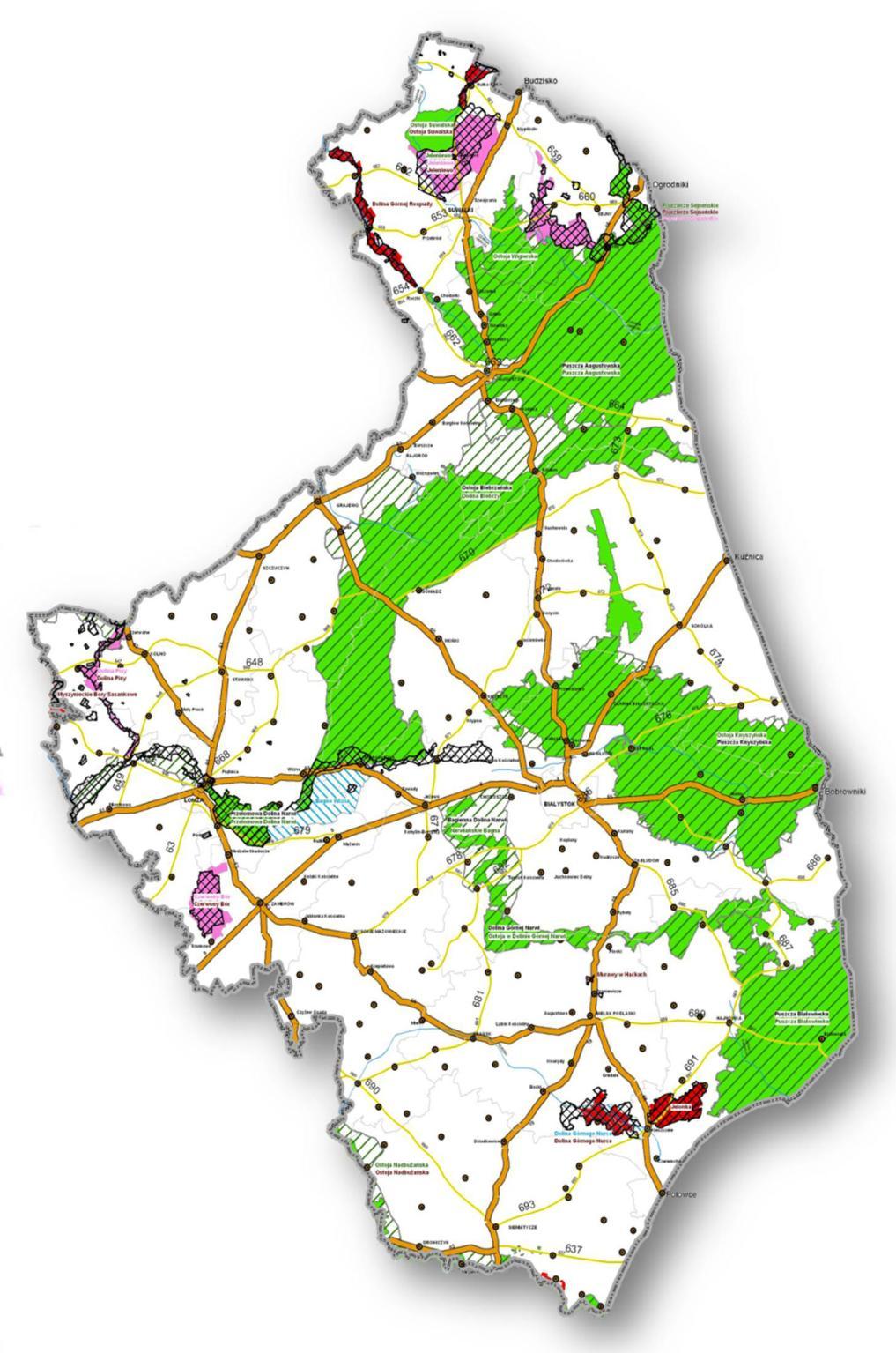 Przebieg DK19 na obszarze woj.