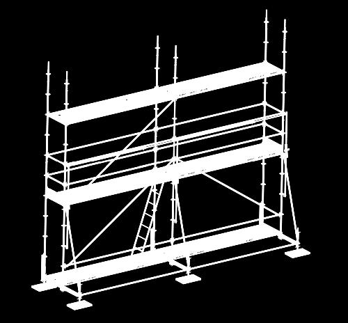Informacja użytkownika Rusztowanie robocze Modul Warianty montażu: Rusztowanie zbrojarskie 17 Jeżeli rusztowanie zbrojarskie ma zostać podwyższone, to należy nasadzić stojak Modul 2,0 m na stojak