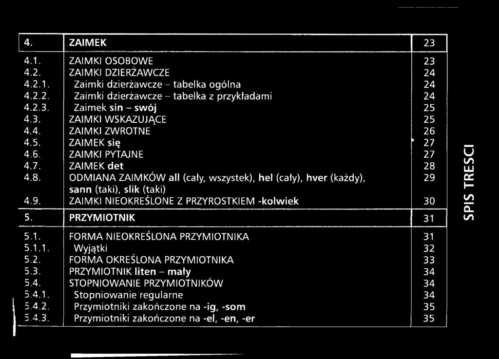 4. STOPNIOWANIE PRZYMIOTNIKÓW 34 5.4.1. Stopniowanie regularne 34 5.4.2. Przymiotniki zakończone na -ig, -som 35 5.4.3. Przymiotniki zakończone na -el, -en, -er 35