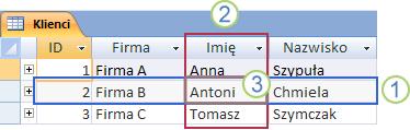 Tabele w programie Microsoft Access 1.