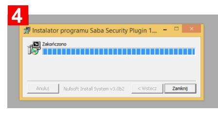 Postęp instalacji pliku widoczny jest w oknie [4].