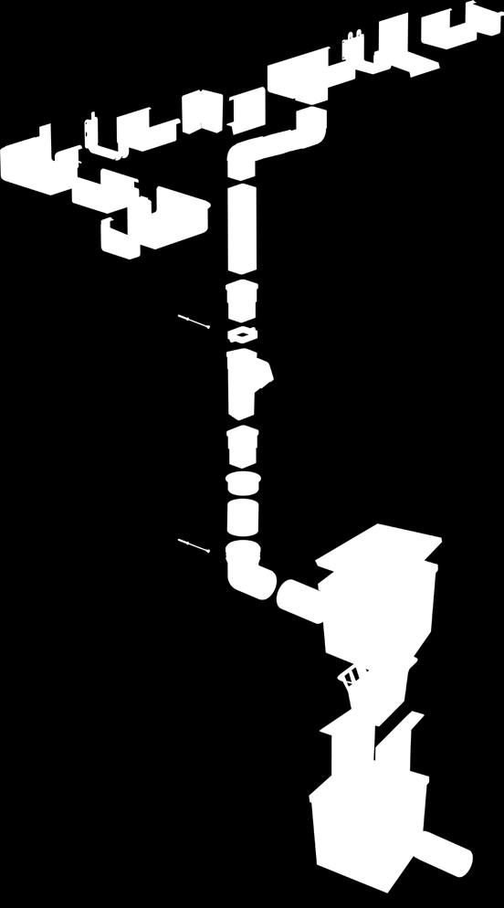System rynnowy Galeco BEZOKAPOWY pas podrynnowy zaślepka prawa łuk wewnętrzny 90 Ustawienia rury spustowej hak doczołowy zaślepka lewa Tabela wydajności Typ rynny/rozmiar rury 125/ 80 90 m 2 180 m 2