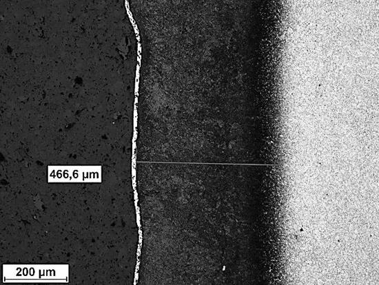Core track of die H39128/14, SEM Największe bruzdy wystąpiły w obszarze od środka bieżni do krawędzi wyjścia materiału