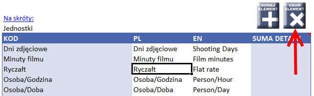 niepotrzebne, należy kliknąć (jeden raz lewym klawiszem myszki) we właściwą komórkę i użyć przycisków