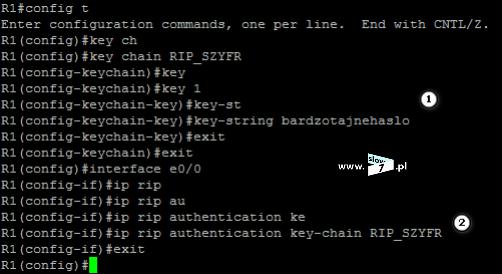 38 (Pobrane z slow7.pl) Zadaniem naszym jest skonﬁgurowanie uwierzytelnienia pomiędzy routerami. Routing dynamiczny został włączony sieci są rozgłaszane, sieć jest zbieżna.