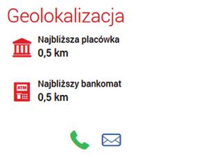 Bankowość elektroniczna. Jesteśmy tam, gdzie nas potrzebujesz. GEOLOKALIZACJA Usługa E-Bank wykorzystuje funkcje geolokalizacji oferowanej przez urządzenia fizyczne.