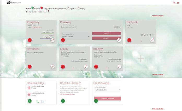 Bankowość elektroniczna. Jesteśmy tam, gdzie nas potrzebujesz. Użytkownik usługi E-Bank ma możliwość własnej konfiguracji wyglądu systemu.