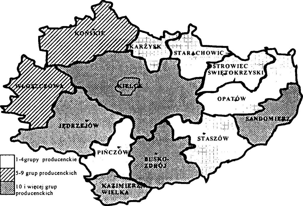 województwem, gdyż występują w nim bardzo zróżnicowane warunki, zarówno geograficzne, jak i społeczno - gospodarcze. Trudne warunki na wsi spowodowały, że pojawiające się od 1994 r.