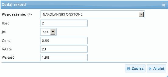 Dodawaj zamawiane pozycje w zależności od