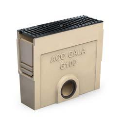 System odwodnienia liniowego ACO GALA G 100 ze śrubowym mocowaniem rusztów Szerokość w świetle 10,0 cm Maksymalna klasa obciążenia korytka C 250, ruszty w klasie A 15 - C 250 zgodnie z normą PN-EN