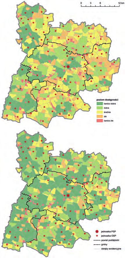 Dostępność straży pożarnych do miejsc potencjalnych interwencji... 203 Ryc. 9.