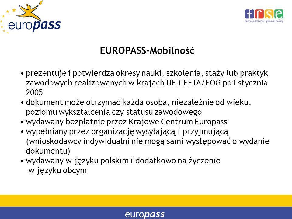 Praktyki, które odbywaliśmy, na finiszu kończyły się rozdaniem certyfikatów EUROPASS- Mobilność. Co to za dokument?