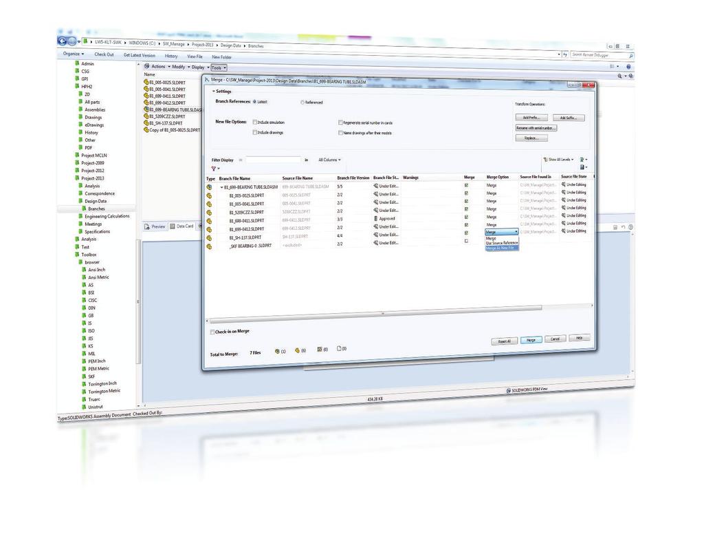 2 3 ZAUTOMATYZOWANE TWORZENIE DOKUMENTÓW PDF DLA RYSUNKÓW SOLIDWORKS Program SOLIDWORKS PDM Standard umożliwia automatyczne tworzenie dokumentów PDF z rysunków SOLIDWORKS dzięki przejściu toku prac.